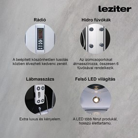 Cadă de baie cu hidromasaj Emilia 135 cu electronică, neagră