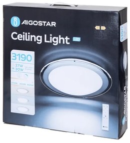 Aigostar - Plafonieră LED dimabilă 30W, 230V, 2700-6500K, Ø 42,9 cm, crom, cu telecomandă