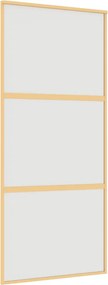 vidaXL Ușă glisantă, auriu, 90x205 cm, sticlă ESG mată și aluminiu