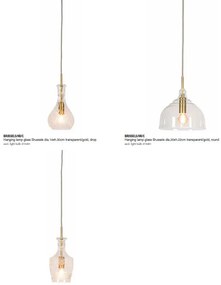 Lustra, Pendul elegant din sticla Brussels transparent/gold, drop
