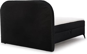 Pat boxspring negru cu spațiu de depozitare 200x200 cm Ornes – Ropez
