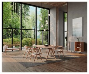 Scaun de dining negru/maro din lemn masiv de stejar Ava – Gazzda