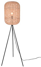 Lampadar bej cu abajur textil/cu abajur din răchită (înălțime 150 cm) Runa – Trio
