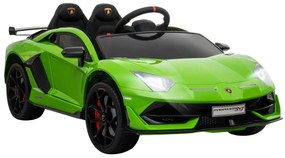 HOMCOM Masina Electrica pentru Copii, Automobil Lamborghini Aventador cu Telecomanda, Faruri LED, Muzica, Varsta 3-8 Ani, Verde | Aosom Romania