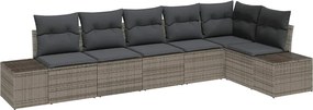 vidaXL Set de canapele pentru grădină 6 pcs Gri poliratan