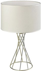 Veioza/Lampa de masa metal auriu abajur alb Nivra