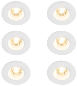 Set de 6 spoturi încastrate albe 13 cm rotunde - Gypsy Stucco