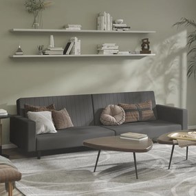 337651 vidaXL Canapea extensibilă cu 2 locuri, gri închis, catifea