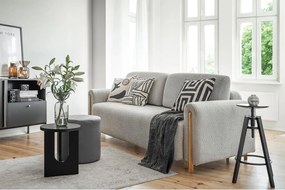 Canapea gri deschis extensibilă/cu spațiu de depozitare cu tapițerie din țesătură bouclé 244 cm Arcadova – ELTAP