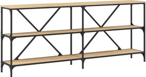 vidaXL Masă consolă stejar sonoma 180x30x75 cm lemn prelucrat și fier
