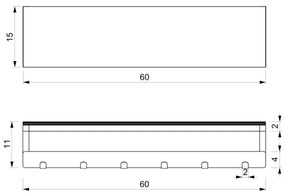 Suport de prosoape de perete cu raft 10x60 cm negru