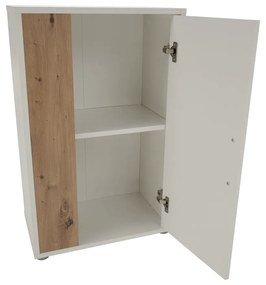 Perete living, alb / stejar artizanal, KEVIN