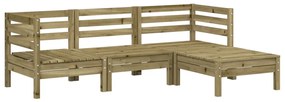 838060 vidaXL Canapea de grădină 3 locuri/taburet, lemn de pin tratat