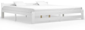 322004 vidaXL Cadru de pat, alb, 200 x 200 cm, lemn masiv de pin