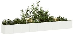 vidaXL Jardinier alb 360x40x40 cm Oțel laminat la rece
