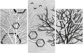 Tablou abstract cu pomi (90x60 cm)