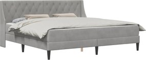 vidaXL Cadru de pat cu saltea Gri deschis 200 x 200 cm Catifea