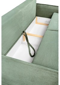 Canapea verde-deschis extensibilă cu tapițerie din catifea reiată 218 cm Tori – Bonami Selection