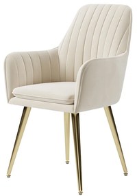 Scaun bej pentru bucătărie, soft, cu cotieră , în stil art nouveau - 2 buc. Deprimo j040379185 by Deprimo