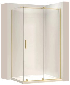 Cabina de dus dreptunghiulara Rea Montana cu usa culisanta 110x80 auriu periat