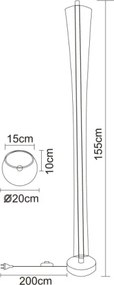Globo 68256S - Lampă de podea LED MALINDA LED/48W/230V 2700/4000/6000K