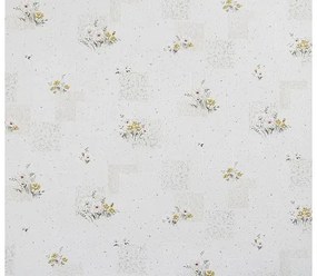 Tapet hârtie pentru bucătărie, model floral alb/galben 10,05x0,53 m