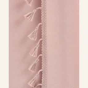Pudră roz perdea LARA pentru panglică cu ciucuri 140 x 250 cm