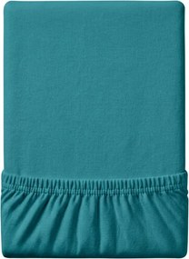 Cearsaf Jersey EXCLUSIVE cu elastic turcoaz 160 x 200 cm