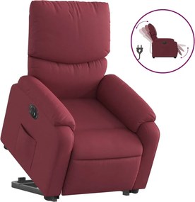 vidaXL Fotoliu electric rabatabil cu ridicare, roșu vin, textil