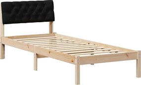 vidaXL Cadru de pat Maro și negru 80 x 200 cm Lemn masiv de pin