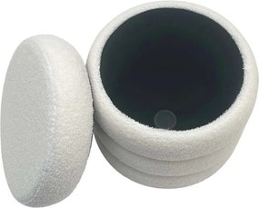 Taburete cu spatiu de depozitare, VOGUE 40cm boucle alb
