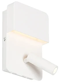 Aplică albă incluzând LED cu USB și lampă de citit cu întrerupător - Robin