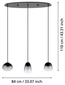 Lustră pe cablu AGUILARES 3xE27/40W/230V Eglo 900195