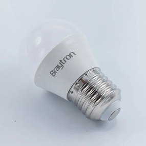Bec LED 5W(35W) Braytron, G45, E27, 450 lm, lumina calda (3000 K), clasa energetica F