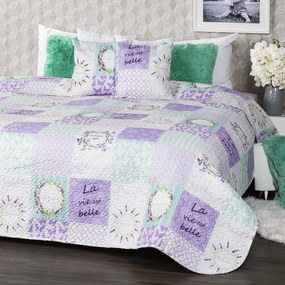 Cuvertură de pat 4 Home Lavender, 220 x 240 cm, 2 buc. 40 x 40 cm