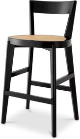 Scaun de bar LUX design clasic Alvear negru, ratan
