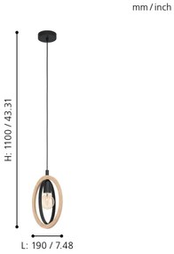 Eglo 43461 - Lustră pe cablu BASILDON 1xE27/40W/230V