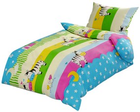 Lenjerii din bumbac pentru patut multicolor, ZEBRAS IN LOVE