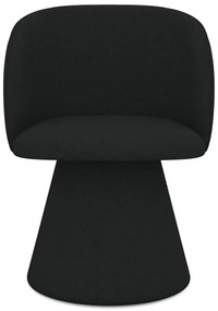 Scaun de sufragerie negru tapițat Maia – Makamii