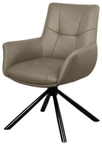 Set de 2 scaune pivotante SIGNATURE piele naturala taupe