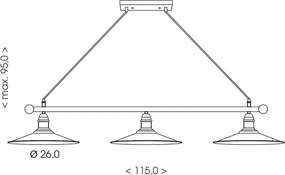 BRILAGI - Lustru suspendat pe cablu FORGE 3xE27/60W/230V cupru/patină
