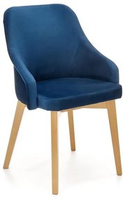 Scaun Toledo 2 velvet bleumarin/stejar miere Monolith 77
