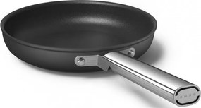 Tigaie cu capac SMEG CKFF2401BLM, 1,9 l, Ø24 cm, Acoperire cu teflon, Pana la 250°C, fără PFAS, Inductie, Negru