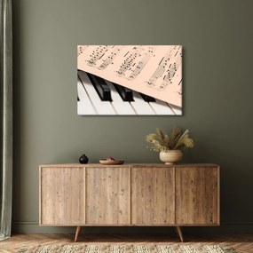 Tablou cu pian și notele muzicale (90x60 cm)