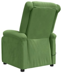 Fotoliu rabatabil electric, verde deschis, catifea