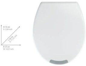 WENKO 25005100 - Capac WC SECURA 37 x 44 cm, alb/gri
