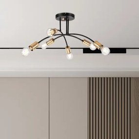 Lustru aplicat ANYA, 6 x E27, 15 W, 230 V, negru/auriu