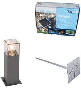 Lampă de exterior 30 cm antracit cu țăruș de sol și mânecă pentru cablu - Denmark