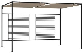 vidaXL Pavilion grădină, acoperiș retractabil gri taupe 3x4x2,3 m 180 g/m²