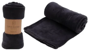 Patura Coral cu aspect fleece, 125x150 cm, antracit